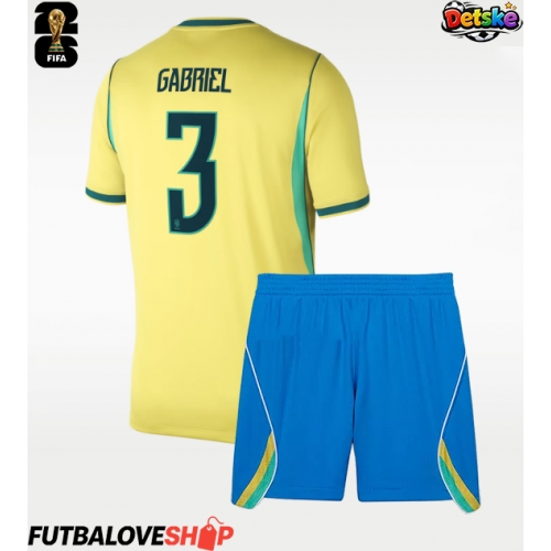 Dres Brazília Gabriel Magalhaes #3 Domáci pre deti MS 2026 Krátky Rukáv (+ trenírky)